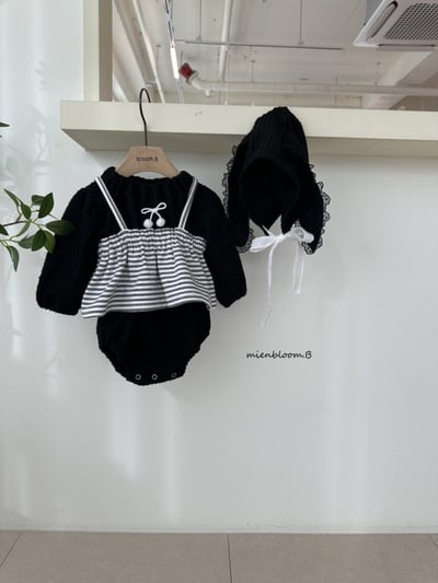 Bloom.b50｜(0m-18m) 蝴蝶結壓紋包屁衣12