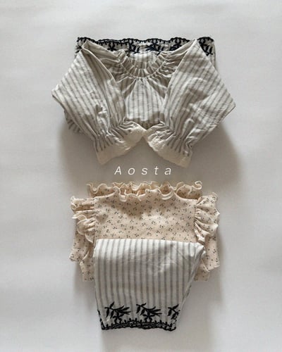 AOSTA30｜(6m-5y) 花卉壓紋/條紋洋裝14