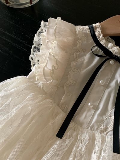 JE59｜(66-90cm) 蕾絲綁帶洋裝包屁衣15