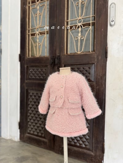 Marron 23｜(1y-6y) 羽毛珍珠背心洋裝8