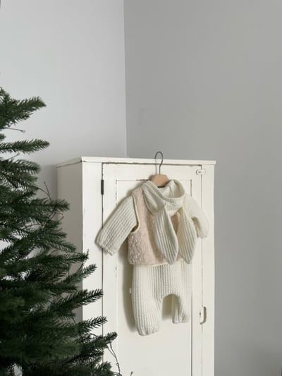 MONBEBE06｜(3m-24m) 針織連帽小兔連身衣9