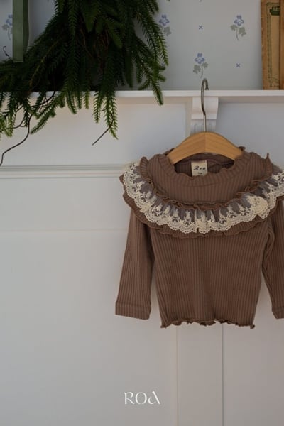 ROA40｜(6m-18m) 2色蕾絲圓弧邊上衣5