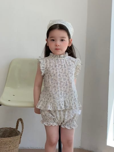 JE47｜(73-100cm) 無袖碎花套裝2