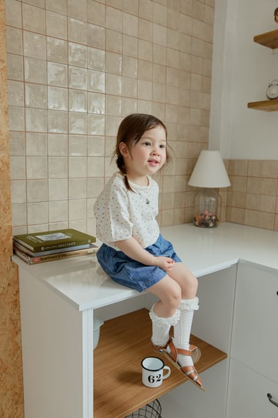 onu31｜(70cm-115cm) 碎花蕾絲滾邊上衣12