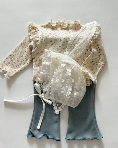 AOSTA10｜(6m-5y) 蕾絲兔子綁帶帽10