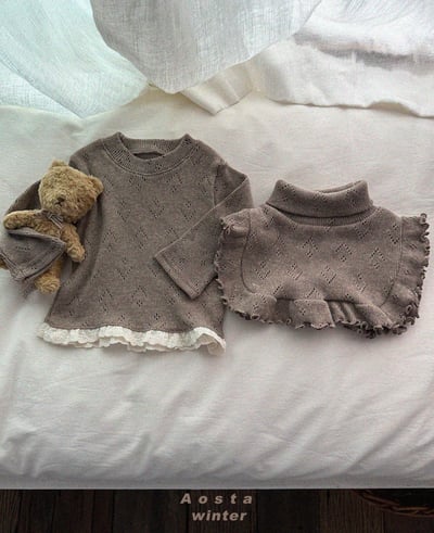 AOSTA53｜(6m-5y) 小孔針織蕾絲上衣16