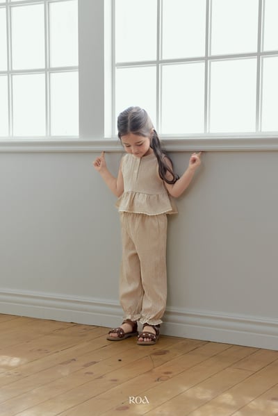 ROA03｜(6m-18m) 2色蕾絲波浪邊棉麻縮口套裝11