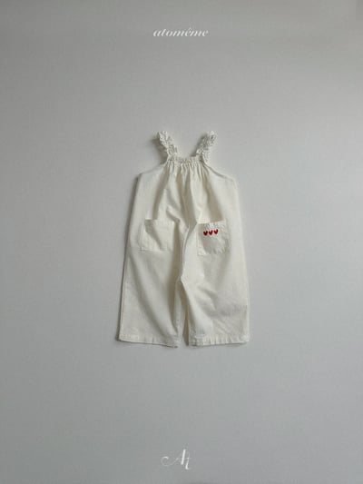 Atomeme03｜(70-110) 荷葉肩愛心口袋連身褲9