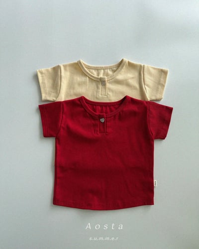 AOSTA51｜(6m-5y) 心形鈕釦素色上衣1