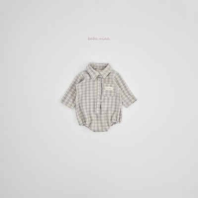 bebe nine14 (55cm-75cm) 2色紳士格紋包屁衣12