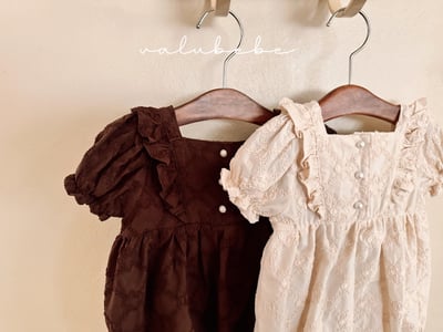 Valubebe38｜(65-80) 蕾絲小花包屁衣13