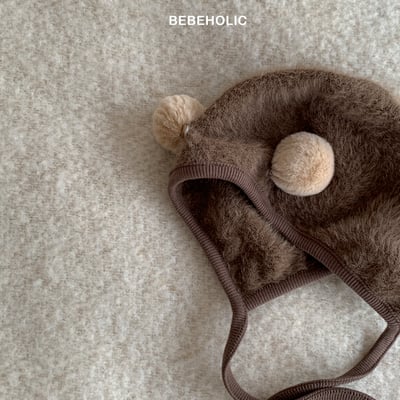 Bebe holic05｜(free) 絨球刷毛綁帶帽7