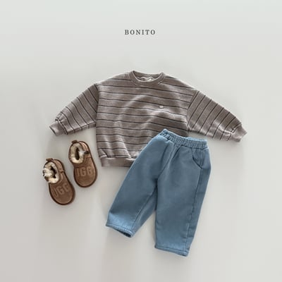 Bonito03｜(75cm-125cm) 條紋金屬標休閒上衣10