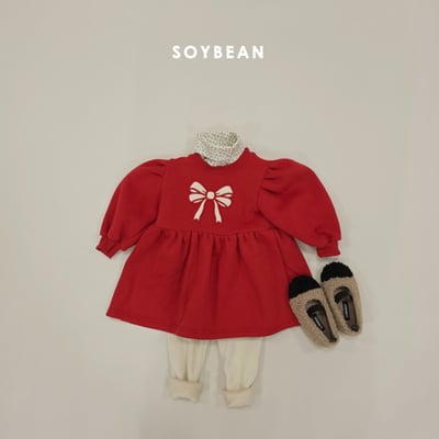 Soybean26｜(75cm-118cm) 蝴蝶緞帶印花公主袖洋裝13