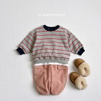 vivid98｜(78cm-125cm) 撞色條紋休閒套裝7