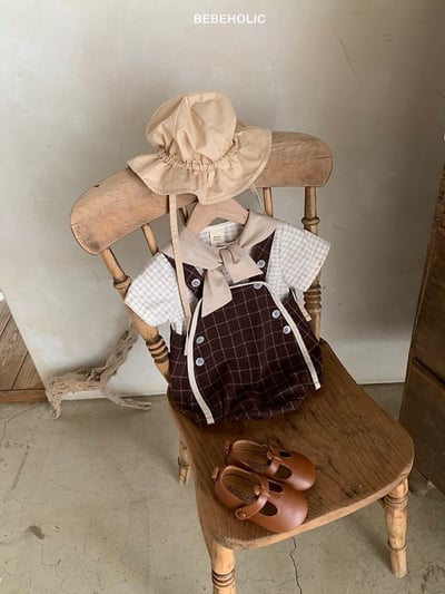 Bebe holic13｜(3m-18m) 曲奇格背帶褲8