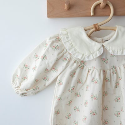 LEMONADE25｜(55cm-85cm) 2色玫瑰碎花包屁衣含帽子19