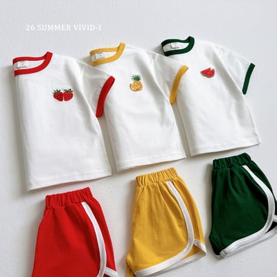 vivid24｜(78cm-125cm) 3款水果刺繡運動套裝3