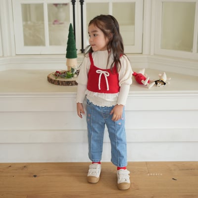 neneru31｜(90cm-115cm) 2色蝴蝶結荷葉小背心11