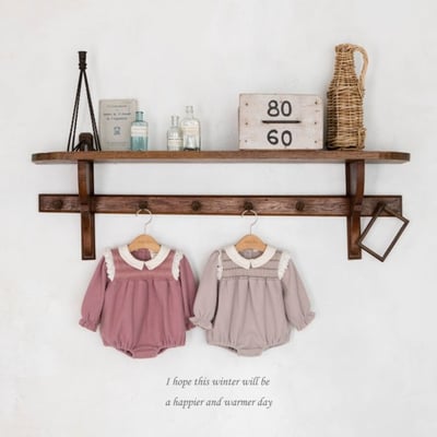 M-KIDS05｜(55-80cm) 2色抓皺圓領包屁衣1