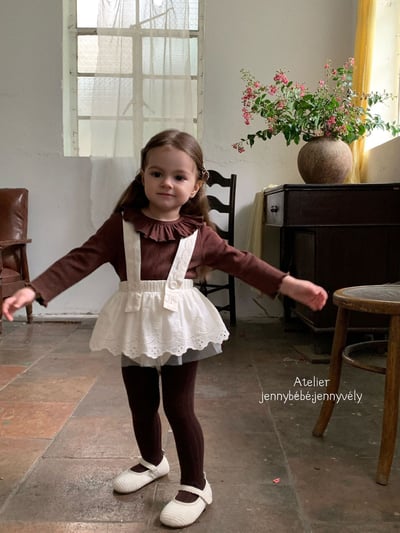 JE493｜(73-100cm) 滾邊翻領上衣/花邊吊帶裙18