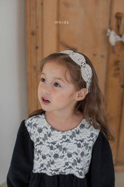 M-KIDS28｜(65-115cm) 2色蕾絲印花洋裝8