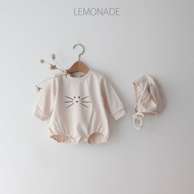 LEMONADE45｜(55cm-85cm) 2色小貓包屁衣含帽子13