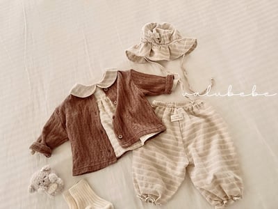 Valubebe18｜(65-90) 條紋縮口棉褲3