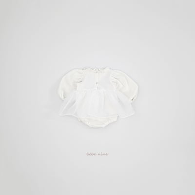 bebe nine55 (65cm-85cm) 2色蕾絲滾邊薄紗洋裝包屁衣11