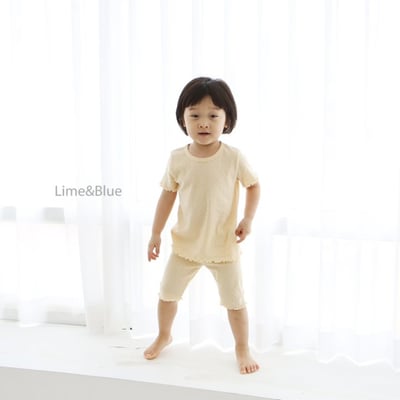 LIME&BLUE09｜(80-118cm)  木耳邊素色居家服13