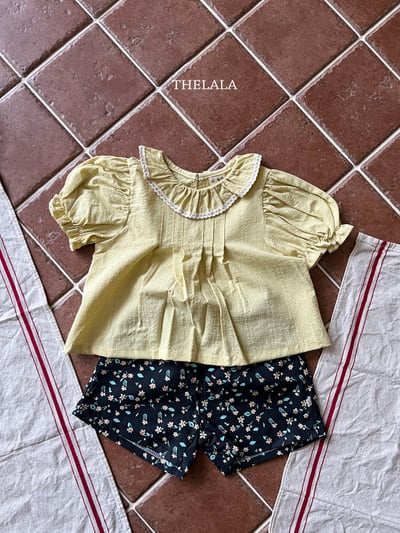 thelala49｜ (70-115) 滾邊荷葉領公主袖上衣5