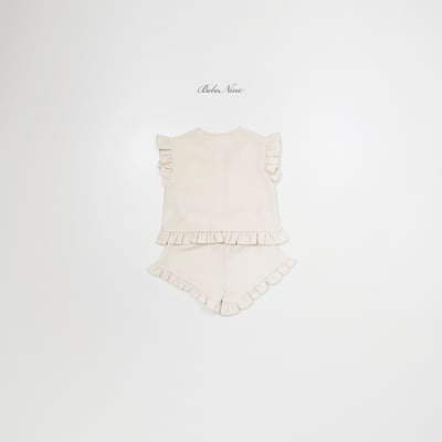 bebe nine45  (65cm-115cm) 2色荷葉鈕釦開衫套裝4