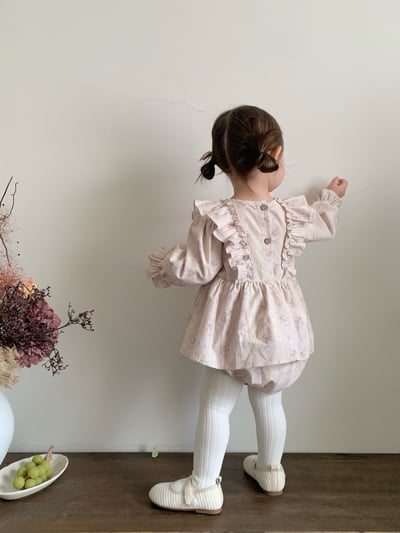 JE619｜(66cm-90cm) 燈芯絨碎花荷葉包屁衣23