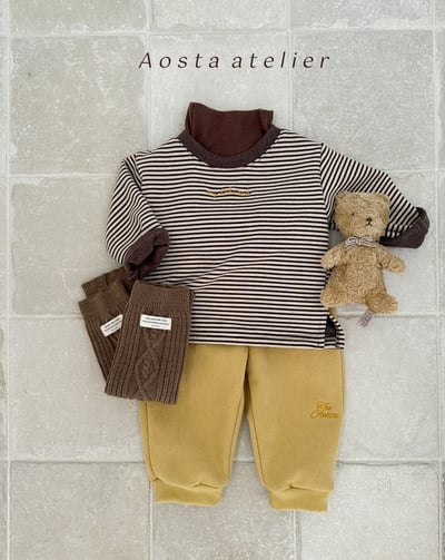 AOSTA55｜(6m-5y) 細條紋刷毛上衣25