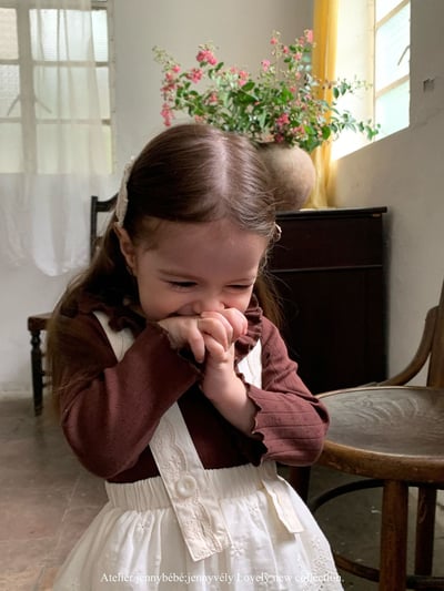 JE493｜(73-100cm) 滾邊翻領上衣/花邊吊帶裙11