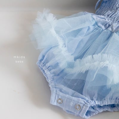 M-KIDS33｜(65-80cm) 浪漫綁帶包屁洋裝8