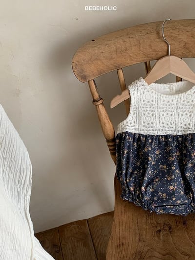 Bebe holic24｜(3m-18m) 拼色無袖連身服13