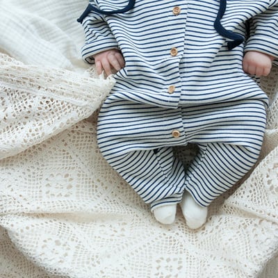 LEMONADE27｜(55cm-85cm) 3色條紋羅紋連身衣含帽子20