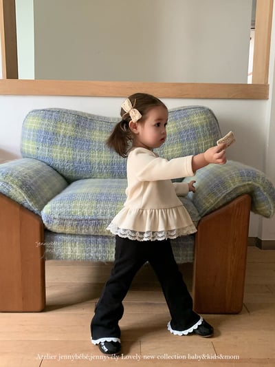 JE 634｜(80-110cm)  蕾絲絨毛長褲9