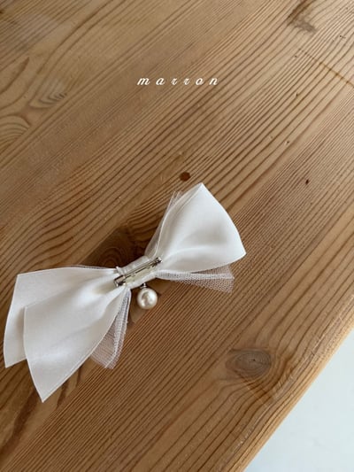 Marron43｜(Free) 絲帶珍珠別針1