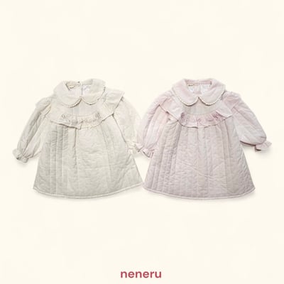 neneru30｜(85cm-125cm) 2色蝴蝶結荷葉邊洋裝2