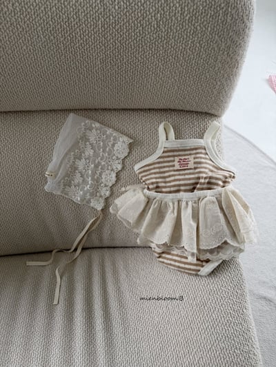 Bloom.b11｜(0m-18m) 肩帶條紋包屁衣5