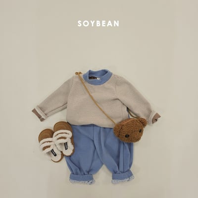 Soybean47｜(75cm-118cm) 撞色高領縮口褲套裝10