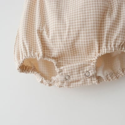 LEMONADE01｜(55cm-85cm) 2色格紋肩帶包屁衣含小熊帽子22