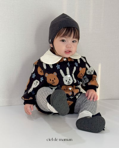 Cieldemaman19｜(6M~24M)  2款線條熊兔針織套裝6