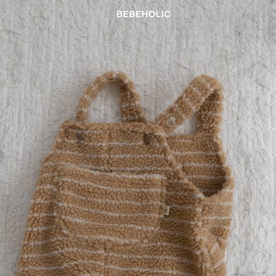 Bebe holic19｜(3m-18m) 羊羔毛吊帶包屁連身褲3