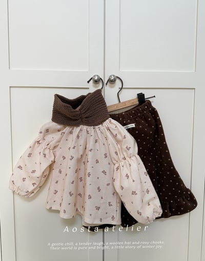 AOSTA29｜(6m-5y) 碎花縮口袖上衣2