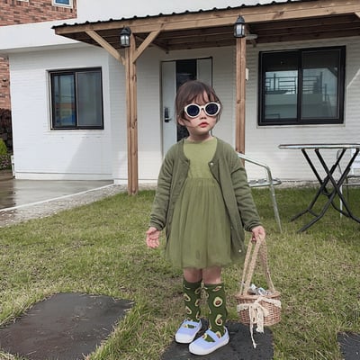 (73-140cm) 簡約高質感澎澎裙薄紗洋裝/少量現貨16