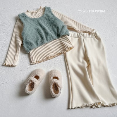 vivid20｜(78cm-125cm) 捲邊內刷毛喇叭褲8