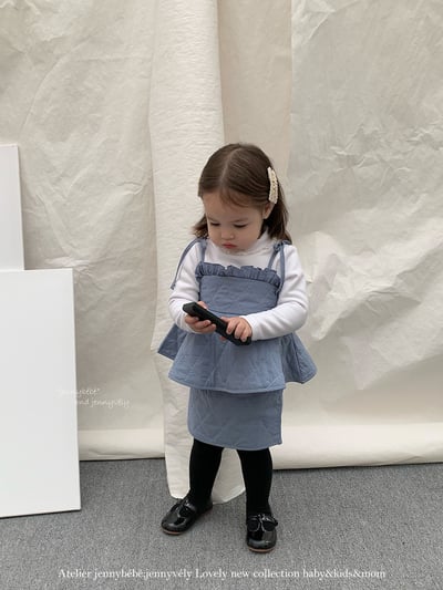 JE 389｜(73-100cm)  細肩絎縫線套裝裙12